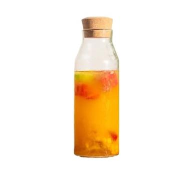 Imagem de Jarro de água borossilicato para servir bebidas, garrafa de vidro de chá feito a frio com pote de cortiça, recipiente de armazenamento de frutas, vinho, 800 ml/1200 ml (1200 ml)