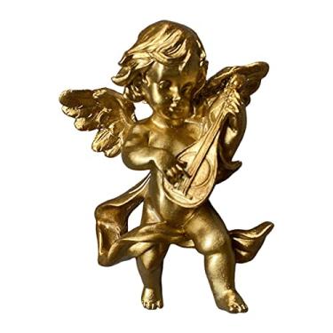 Imagem de Wswqop Escultura de Parede Criativa de Anjo, Querubim, em Resina, Artesanato para Pendurar, Ornamento Colecionável para Decoração de Casa, Estante de TV, Esc, estilo a