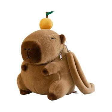 Imagem de Mochila Mini De Pelúcia De Capivara Para Meninas, Bolsa Transversal Di