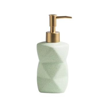 Imagem de Dispensadores de sabonete, garrafa de loção de cerâmica simples, 300 ml, dispensador de sabão em gel de banho para cozinha, banheiro (verde)