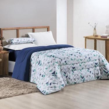 Imagem de Cobertor Super King Algodão Azul Tiffany 2,80m x 2,40m
