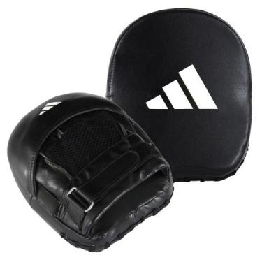 Imagem de Luva de Foco Curta em couro adidas Elite Mini Mitt Square PRETA E BRAN