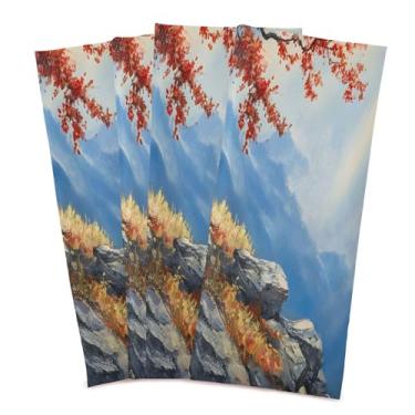 Imagem de xigua Conjunto de 4 panos de prato de cozinha de árvore de outono, toalhas de cozinha macias altamente absorventes de secagem rápida para limpeza de pratos e limpeza manual, 71 x 45 cm