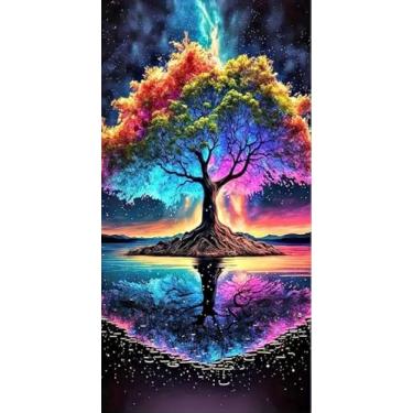 Imagem de TGYIUA Kits grandes de arte de diamante DIY para adultos, kits de pintura de diamante 5D para iniciantes, paisagens fantásticas faça você mesmo com pontos completos para decoração de parede de casa