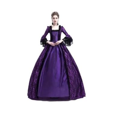 Imagem de Vestido De Princesa Medieval Vitoriana Renascença Rococó Para Cosplay 