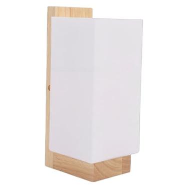 Imagem de Hyuduo Candeeiro de Parede de Madeira, Arandela LED Regulável Estilo Japonês Com Textura de Madeira Natural, Iluminação Suave Ajustável para Corredor, Varanda e Corredor