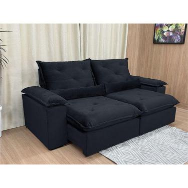 Imagem de Sofá Retrátil Reclinável 2,50 m Preto 504 Zuqui Plus