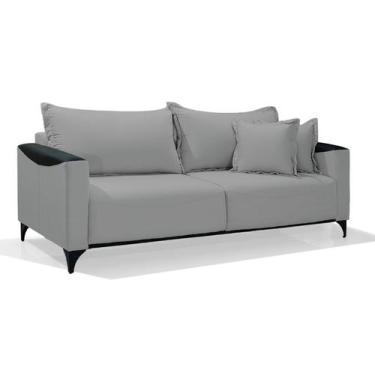 Imagem de Sofá 2 Metros Moderno Quartzo Linho Cinza - Criativa Estofados