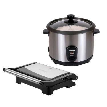 Imagem de Kit Itatiaia Panela De Arroz 1,5 L Midi E Grill Essencial Preto/inox 220 V
