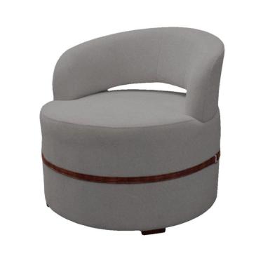 Imagem de Poltrona Decorativa Luana Estofada Para Sala Em Linho Cinza