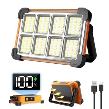 Imagem de OYICAI Luz de trabalho solar recarregável, luz de acampamento 120 W 6000 mAh 144 luz LED de trabalho ao ar livre para reparo de mecânico de emergência acampamento