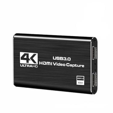 Imagem de JOMOCARE Placa de captura HDMI 4K para USB3.0, 1080p 60FPS, placa de captura de áudio e vídeo para cartão de captura de jogos, Nintendo Switch, streaming funciona com PS4/PS5/PC/OBS/câmera/Xbox (preto