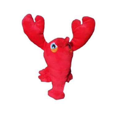 Imagem de Mordedor de Pelúcia Lagosta Vermelha 17cm com Apito Sonoro | para Cães Pequenos e Médio Portee | Macio, Interativo e Anti-Estresse