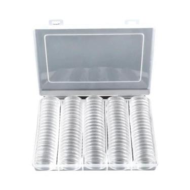 Imagem de Cápsulas Redondas De Armazenamento De Moedas De 30mm, 100 Peças, Caixa