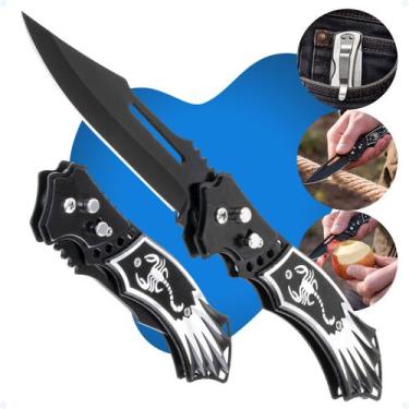 Imagem de Canivete De Bolso Aço Inox Camping Pescaria Trava Automática - Hxt