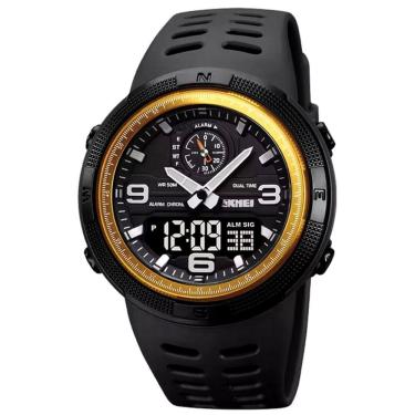 Imagem de Relógio Digital Esportivo Masculino Display Duplo Multifuncional Impermeável Dourado