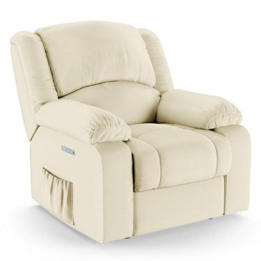 Imagem de Poltrona Do Papai Reclinável Melim Elétrica Led Pu Bege Fh1 - D'rossi