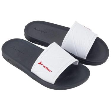 Imagem de Chinelo Rider Slide Street Infantil Gaspea Nº 26 ao 36 Juvenil Preto Branco Azul Marinho Cinza-Masculino
