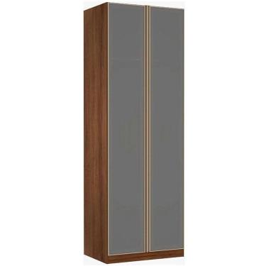 Imagem de Guarda Roupa 2 Portas 3 Gavetas Com Vidro Reflecta 80Cm Prime Plus Luciane Móveis