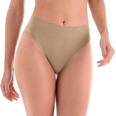 Imagem de Calcinha Tanga Cós Largo sem Costura Bege Zee Rucci, G