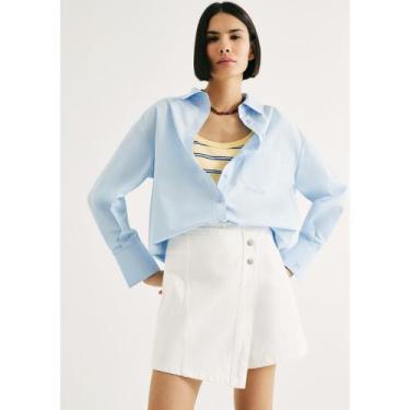 Imagem de Shorts Saia Cintura Média Em Sarja - Branco 038 - Hering Adulto, 038