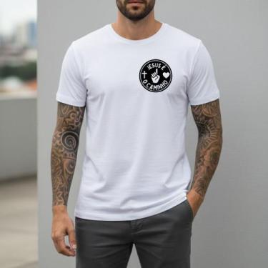 Imagem de Camiseta Cristã Masculina Estampa Religiosa Moderna Algodão Premium Co