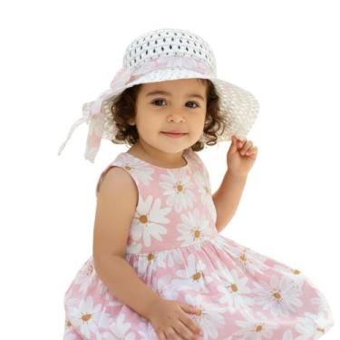 Imagem de Conjunto Vestido 2 Peças Festa Infantil Princesa Delicado Com Chapéu -