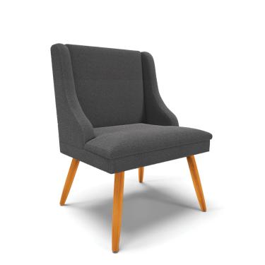 Imagem de Cadeira Sala de Jantar Pé Palito Castanho Liz Bouclê Grafite D03 - D'Rossi