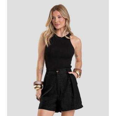 Imagem de Shorts Feminino em Tecido Dianna Preto, G, Preto