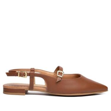 Imagem de Sapatilha Feminina Vizzano Slingback Pelica Marrom, Marrom, 38
