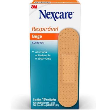 Imagem de Curativo Bege Tradicional Respiravel 3M Nexcare 10 UNID