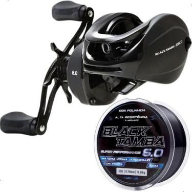 Imagem de Kit Carretilha Maruri Black Tamba BG 11Rol. Mais Linha Mono Black Tamb