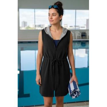 Imagem de Roupão Feminino com Zíper e Capuz - Conforto E Carinho, G, Preto