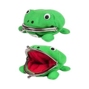 Imagem de Bolsa Feminina De Pelúcia Divertida Em Formato De Sapo Anime Com Fecho