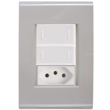 Imagem de Cj Dois Interruptor Duplo E Tomada 20a Liz Fendi Tramontina Completo Pronto Tramontina