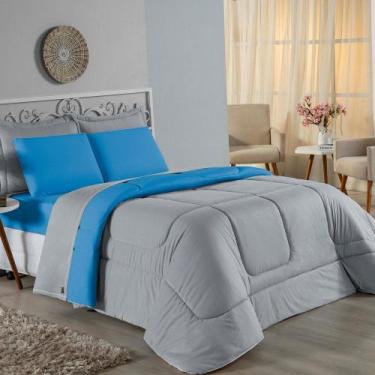 Imagem de Edredom Solteiro Nobre 1 Peça Dupla Face 1,60m x 2,40m Malha 100% Algo