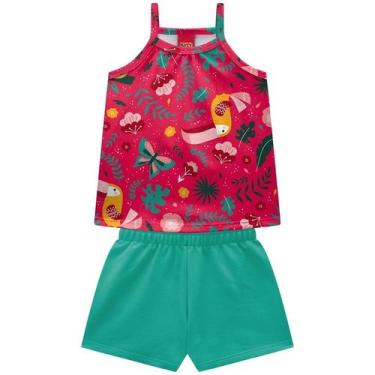 Imagem de Conjunto Kyly Infantil Menina Blusa Alcinha e Shorts Moletom Confortav