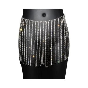 Imagem de Body Feminino Com Corrente De Strass Brilhante Para Performance De Pal