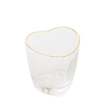 Imagem de Copo para Shot Lyor Coração de Vidro com Fio de Ouro 50ml