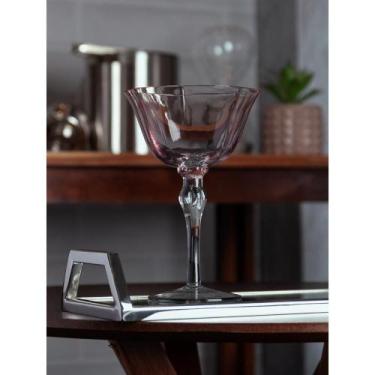 Imagem de 2 Taças Coupe Lily 300ml Rosa e Cinza Vidro - Wolff