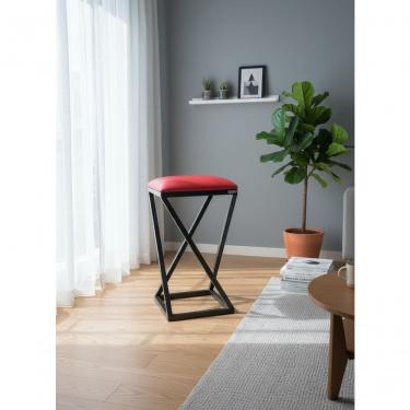 Imagem de Banqueta Gourmet Baixa Quadrada Cozinha Casa Bar Ferro vermelho