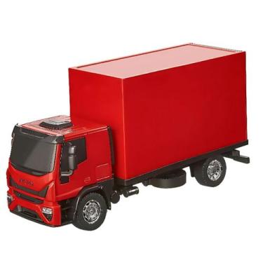 Imagem de Caminhão Iveco Baú 24cm Com 4 Caixinhas e 1 Cilindro De Gás - Brinqued