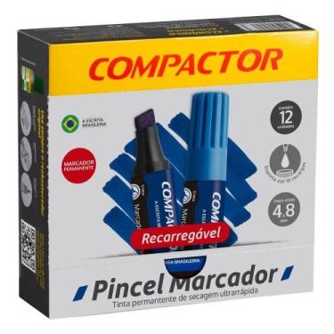 Imagem de Marcador Permanente Azul Compactor - Embalagem com 12 Unidades