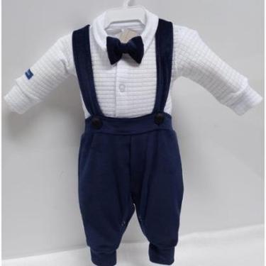 Imagem de Jardineira + Body Bebê Menino Inverno Luxo Lessa Kids B9203-Masculino