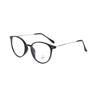 Imagem de Óculos De Grau Redondos Em Metal Marrom Rosado Com Proteção Anti-Luz A