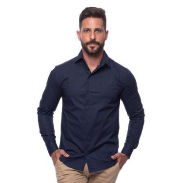 Imagem de Camisa Masculina Slim Manga Longa Lisa Acetinada Social - Teodoro, M, 