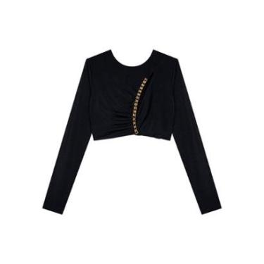 Imagem de Blusa Manga Longa Cropped com Corrente-Feminino