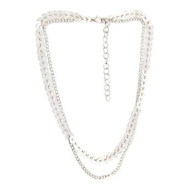 Imagem de Colar Chocker Escama Peixe Dourado Ou Prata Duplo - De Castro joias, P