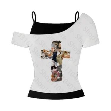 Imagem de Top Camisole Com Estampa Gráfica Vintage Gótica Punk Y2K, Crop Tank Gr