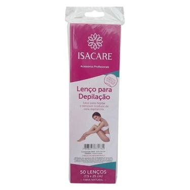 Imagem de Lenço para Depilação 50 lenços 7,5x25cm Fibra Natural Isacare